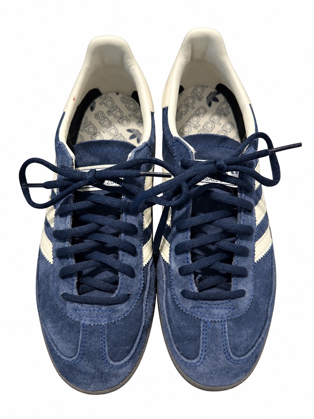adidas Navy Suede Sneakers with White Stripes